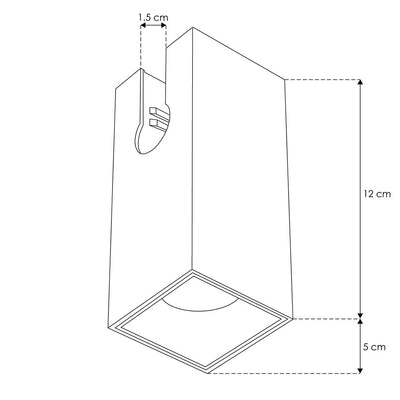 Prisma rectangular LED fijación superior 12W 36° 24Vcc, opciones color de luz cálido (3000K) y neutro (4100K), sistema REVERSI de iLumileds