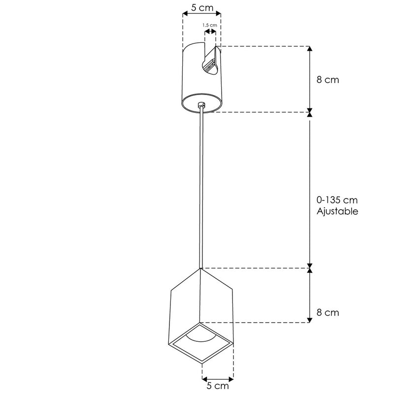 Cuadrado LED para suspender fijación superior 12W 36° 24Vcc, opciones color de luz cálido (3000K) y neutro (4100K), sistema REVERSI de iLumileds