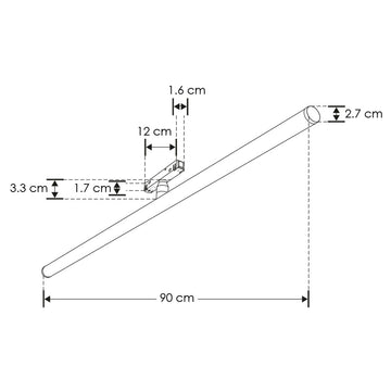 Luminario LED S14 dirigible 36W 360° (90cm) luz cálida (3000K) 48V para riel magenetico de iLumileds
