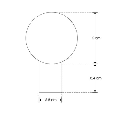 Luminario exterior acabado negro de pared con una esfera difusa de cristal, base cuadrada, con base E14 de iLumileds