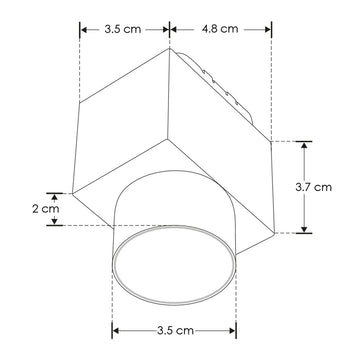 Luminario cuadrado con difusor esmerilado 6W 30° luz cálida (3000K) 48V cc para mini riel magnético de iLumileds