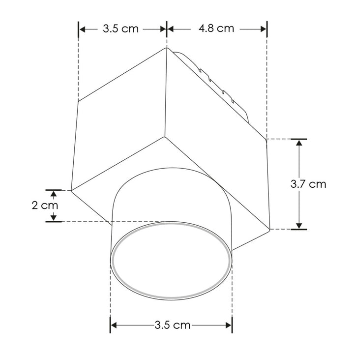 Luminario cuadrado con difusor esmerilado 6W 30° luz cálida (3000K) 48V cc para mini riel magnético de iLumileds