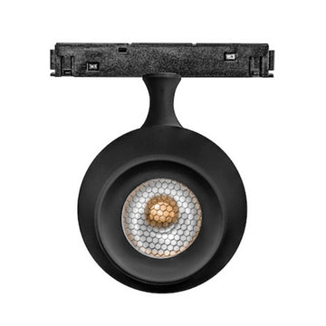 Proyector esferico dirigible 7W 24° 3000K bajo deslumbramiento con louver honey 48Vcc para riel magnético de iLumileds