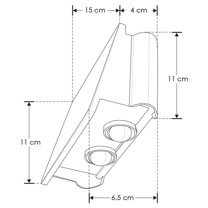 Luminario solar con efectos de luz 180° 4 lentes luz cálida (3000K) 2W de policarbonato de iLumileds
