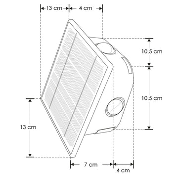 Luminario solar con efectos de luz 360° con 6 lentes luz cálida (3000K) 2W de policarbonato de iLumileds