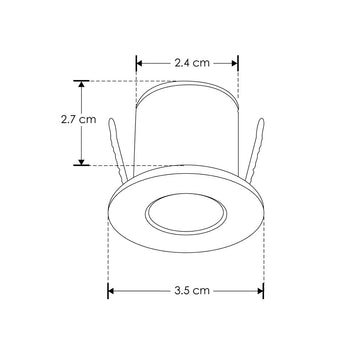 Mini Downlights (Ø3.5cm)  1W 30°, fabricado en policarbonato acabado blanco o negro, 100 - 240 V de iLumileds