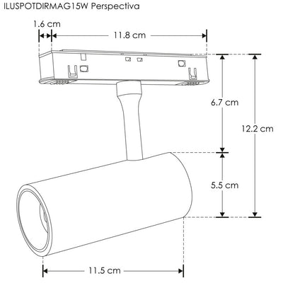 Proyector magnético dirigible 15W 24° CRI:90 48Vcc luz neutro cálido de iLumileds