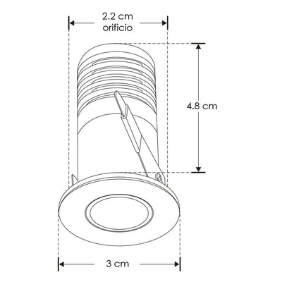 Mini spot negro para empotrar 3W 8° 85-265V opciones color de luz de iLumileds