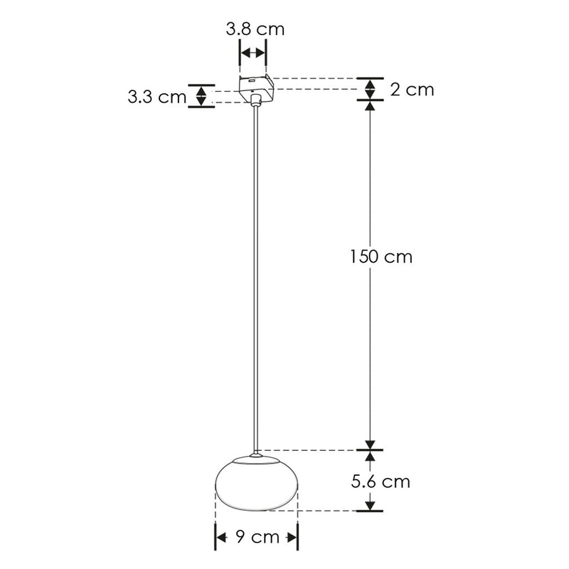 Luminario suspender esferico con acabado dorado 5W 110° luz cálida (3000K) 48V cc para mini riel magnético de iLumileds