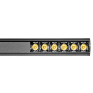 Luminario suspender 25w con 6 cuerpos ópticos 36° 120cm acabado negro opción color de luz de iLumileds