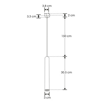 Luminario suspender cilíndrico 6W 36° luz cálida (3000K) 48V cc para mini riel magnético de iLumileds