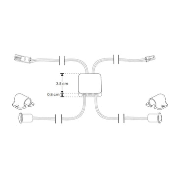 Sensor de cierre de puertas para tira de LED, 72 Watts- 144 Watts, incluye dos sensores con 1.9m de cable cada uno con bases de sobreponer, controlador con conectores CONGABM / CONGABH, 12-24V cc de iLumileds