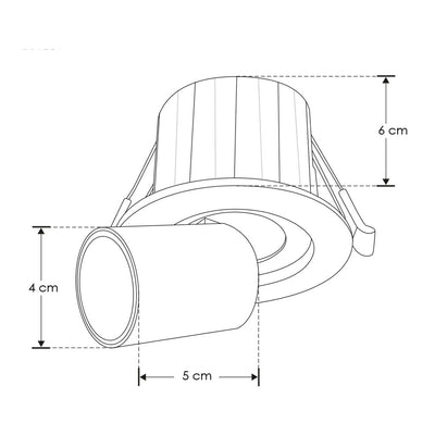 Luminario telescopico dirigible 6W 38° con cambio de color ajustable (Cálido / Neutro / Frío) para empotrar de iLumileds