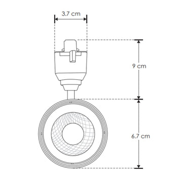 Proyector para riel electrificado 18W 35° acabado negro, color de luz seleccionable con switch (cálido - 3000K, neutro - 4000K, frío 6000K) 85-265V de iLumileds