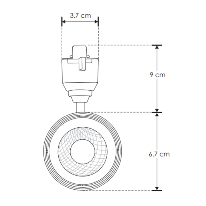 Proyector para riel electrificado 18W 35° acabado negro, color de luz seleccionable con switch (cálido - 3000K, neutro - 4000K, frío 6000K) 85-265V de iLumileds