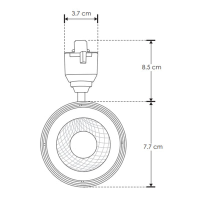 Proyector para riel electrificado 30W 35° acabado negro, color de luz seleccionable con switch (cálido - 3000K, neutro - 4000K, frío 6000K) 85-265V de iLumileds