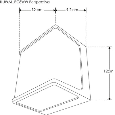 Luminario exterior de muro efecto luz simétrico 8W luz neturo cálido de iLumileds