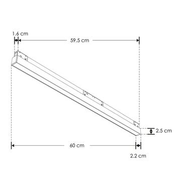 Luminario lineal tipo flood 24W 48V cambio de color de luz vía app o iterruptor físico de cálido a frío - 2700K - 4100K - 5500K, para riel magnético de iLumileds
