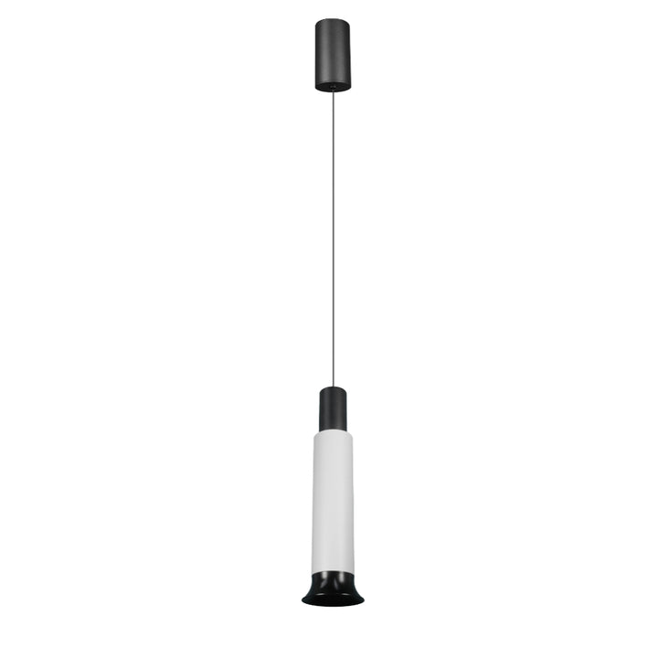 Luminari Libau Flauta de luz acabado negro con blanco para suspender 10W 24° luz cálida (3000K), suspensión ajustable 0-160cm de línea Europea iLumileds
