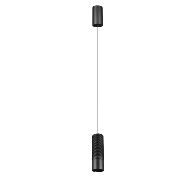 Cilíndro de luz acabado negro para suspender 15W 24° luz cálida (3000K), suspensión ajustable 0-170cm de línea Europea iLumileds