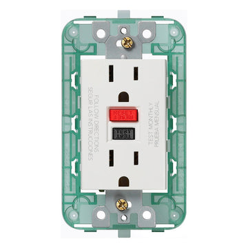 Contacto Dúplex GFCI 2P+T 15A 125V (incluye soporte) para NeveUp opción acabado blanco o carbón mate de Vimar