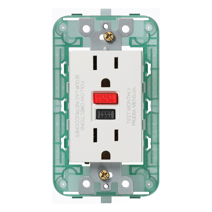 Contacto Dúplex GFCI 2P+T 15A 125V (incluye soporte) para NeveUp opción acabado blanco o carbón mate de Vimar