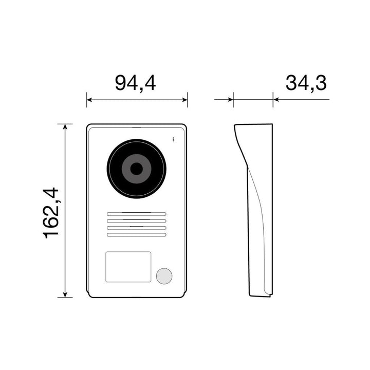 Kit videoportero ELVOX 7in 1 contiene 1 pantalla con teclado capacitivo LCD 7 pulgadas, 1 placa de entrada audio / vídeo con timbre antilluvia, 1 alimentador 24Vdc, listo para instalarse de Vimar