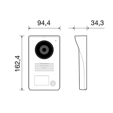 Kit videoportero Wi-Fi ELVOX controla desde App View Door 7in 1 contiene 1 pantalla táctil LCD 7 pulgadas, 1 placa de entrada audio / vídeo con timbre antilluvia, 1 alimentador 24Vdc, listo para instalarse de Vimar