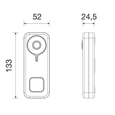 Kit timbre vídeo Wi-Fi ELVOX  contiene 1 timbre vídeo con Wi-Fi integrado con cámara de vídeo, sensor anti manipulación, un alimentador 24Vdc de Vimar