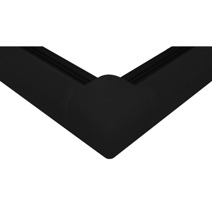 Kit de conector de metal, conector de mica negra traslucida, conector de plástico, ángulo 90° vista lateral, incluye set de tornillos, para perfil DXA19N de iLumileds