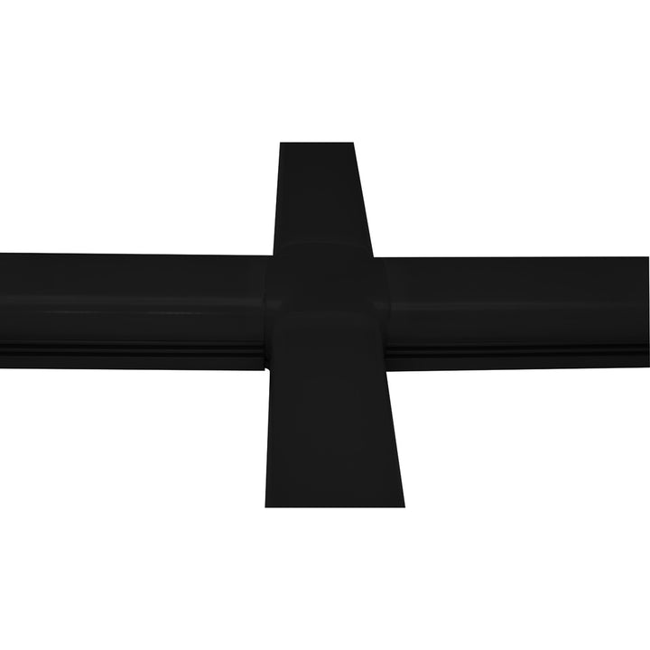 Kit de conector de metal, conector de mica negra traslucida, protector de cable negro, ángulo tipo X vista inferior, incluye set de tornillos, para perfil DXA19N de iLumileds