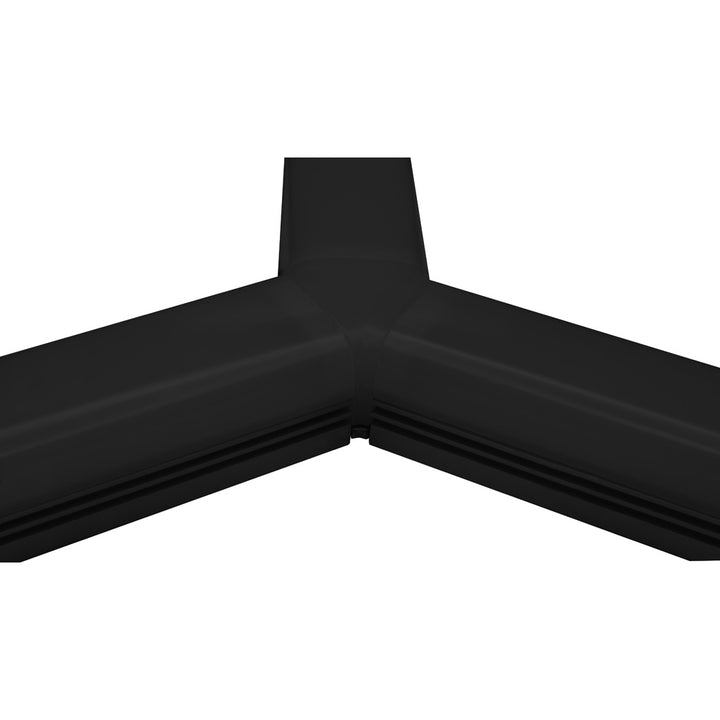 Kit de conector de metal, conector de mica negra traslucida, protector de cable negro, ángulo tipo Y vista inferior, incluye set de tornillos, para perfil DXA19N de iLumileds