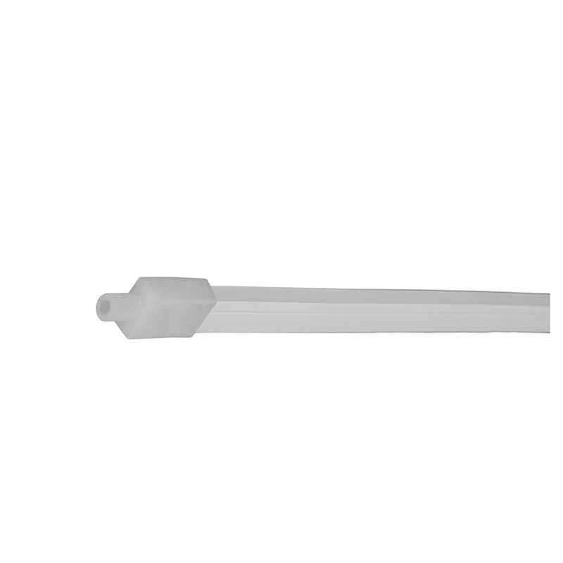 Tira LED salida lateral tipo neon (dobla a lo largo) 10W/m 24Vcc rollo de 10m (1cm de ancho), con cubierta de silicón acabado blanco para exteriores (IP65), opción luz cálida o neutra de iLumileds