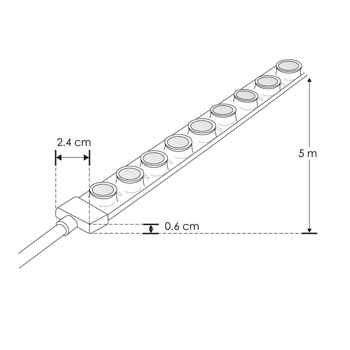 Tira LED RGBW 24W/m 24V con óptica integrada 30° (Wall Washer) para interior y exterior 48 Chips 5050 rollo de 5m de iLumileds