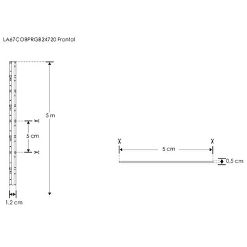 Tira LED RGB IP67 tipo pixel 20W/m tipo COB 24V rollo 5m, con auto adhesivo de iLumileds