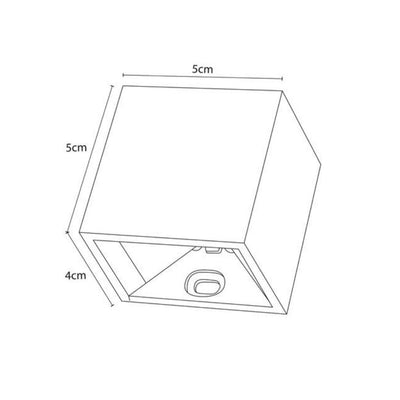 Aplique Mini Cubo (5x5x4 cm) 2W luz cálida luz directa / indirecta ajustable acabado negro de ICON