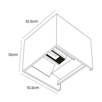 Aplique Cubo (10.2x10.2x10 cm) 6W luz cálida luz directa / indirecta acabado negro o blanco de ICON