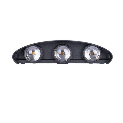 Aplique decorativo 6W luz directa / indirecta cálida tres lentes acabado negro de ICON