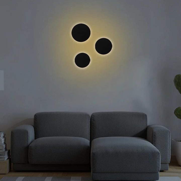Aplique exterior 360° luz cálida indirecta 3W (Ø10cm) acabado negro de ICON