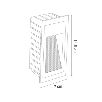 Luz de cortesía para empotre rectangular negro 3W de ICON