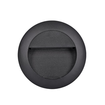 Luz de cortesía para empotre redondo negro 3W de ICON