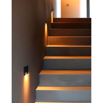 Luz de cortesía empotre slim, cuadrado negro 1W apertura lineal de ICON