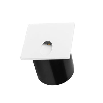 Luz de cortesía cuadrado 1W luz cálida (3000K) acabado negro, blanco o gris, apertura ovalada 40° 85-265V IP65 de ICON
