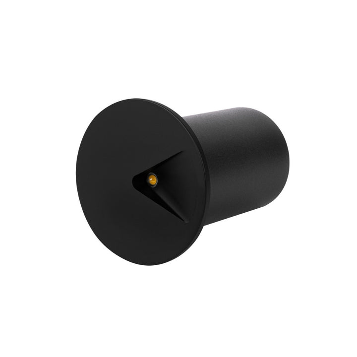 Luz de cortesía empotre, redondo negro 1W apertura triangular de ICON