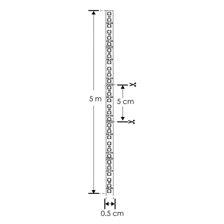 Tira LED RGB 7W/m 24V con 120 chips/m 4040 para interiores, rollo 5m con auto adhesivo de iLumileds