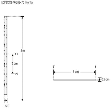 Tira LED RGB COB 20W/m 24V con 720 chips/m rollo 5m, con auto adhesivo de iLumileds