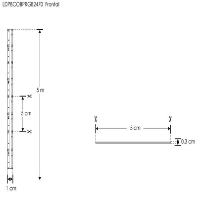 Tira LED RGB COB 20W/m 24V con 720 chips/m rollo 5m, con auto adhesivo de iLumileds