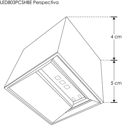 Luminario mini cubo con doble salida de luz ajustable independiente para crear efectos geométricos 2W luz cálida de iLumileds