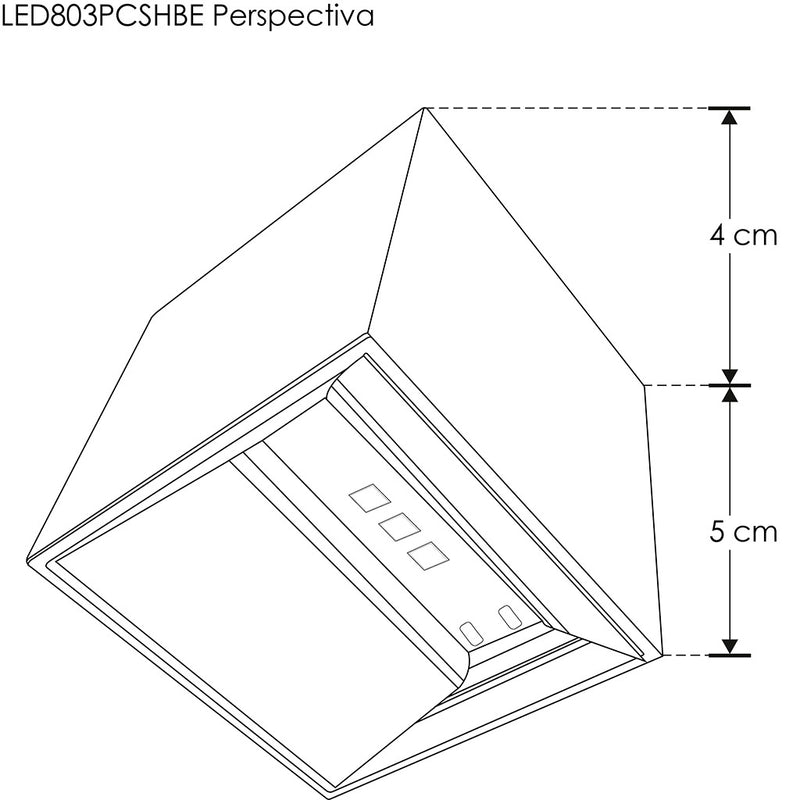 Luminario mini cubo con doble salida de luz ajustable independiente para crear efectos geométricos 2W luz cálida de iLumileds