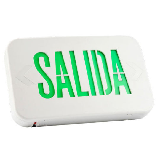Lumiario Letrero de Salida (en verde) 150Lm 120-277V autonomía 90min opción montaje sobrepuesto a muro - techo - muro de Luceco